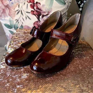 Burgundy Dark Red Velma Style Mary Jane Euro Soft Heels
